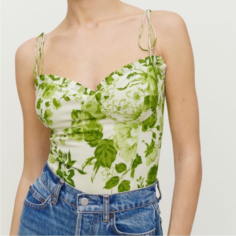 Reformation Novena Top Green Floral